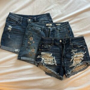 Stylish Denim Shorts Trio size 8